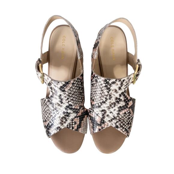 Cole Haan Philomina Python Snakeskin Wedge Heel Sandals Sz 7 - Picture 6 of 10